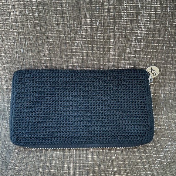 The Sak Black Crochet Knit Zip Wallet - Picture 2 of 3